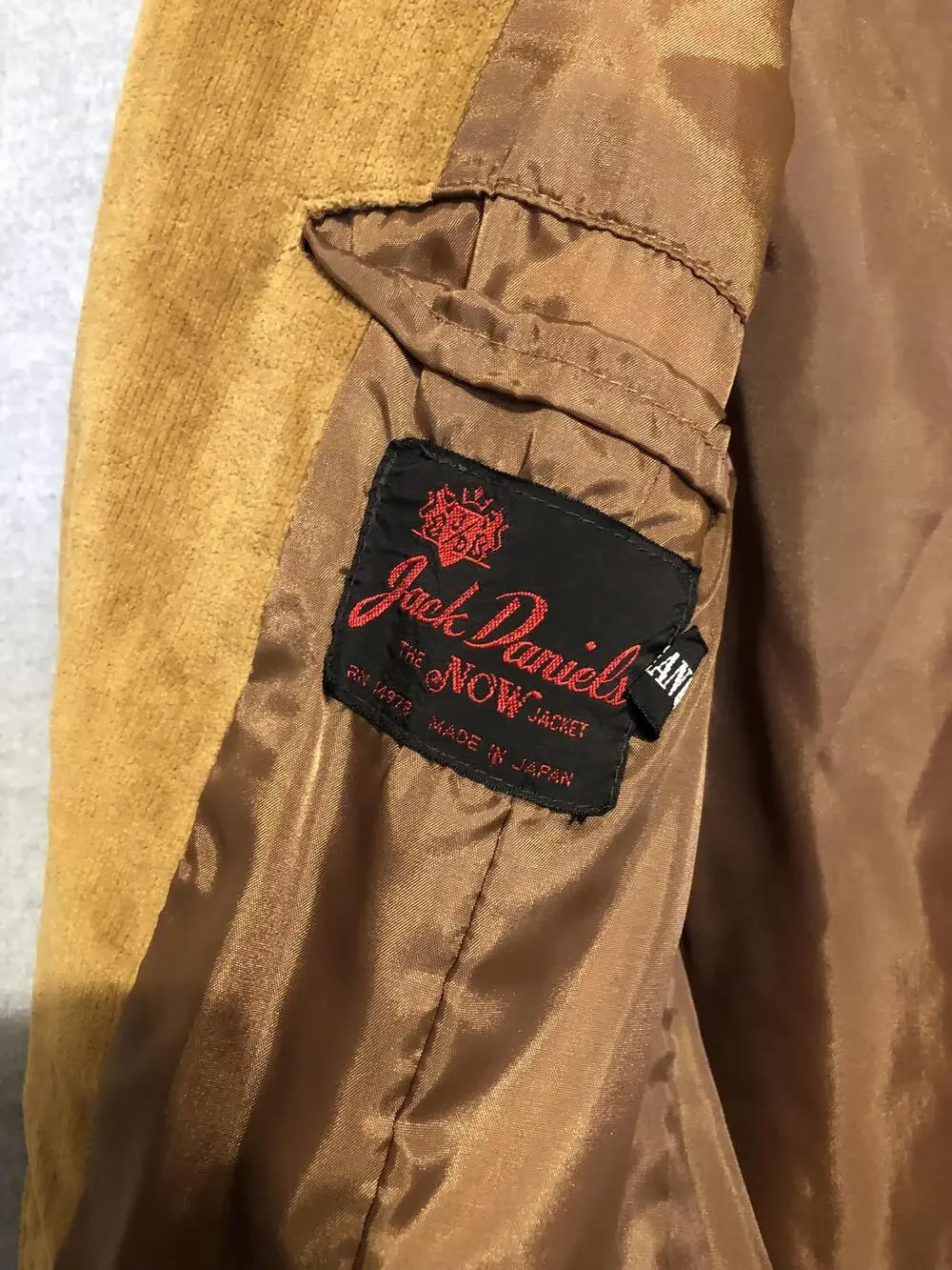 Vintage Jack Daniels Sport Coat Blazer Mens 44 Brown Corduroy Japan Now Jacket